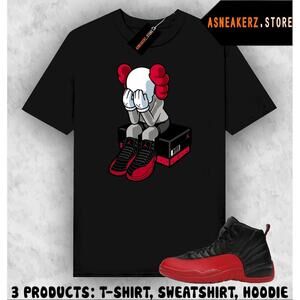 Tee Shirt Matching Aj 12 Flu Game To Match Kaws T-Shirt